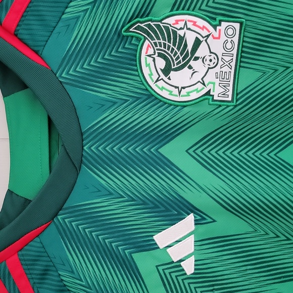 Adidas Kids Soccer Jersey Mexico Large Green Short Sleeve Activewear - Picture 3 of 8